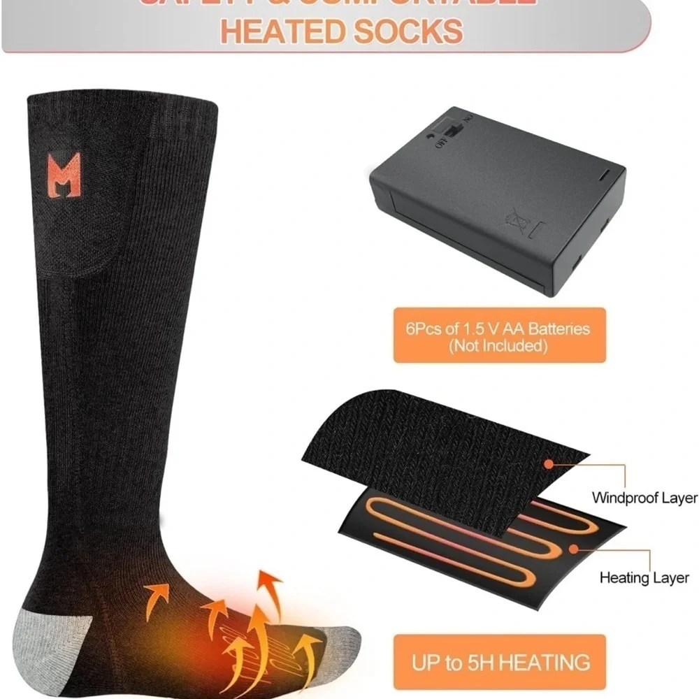 Heated Socks, Electric Heated Socks for Men Women, Battery Heated Socks